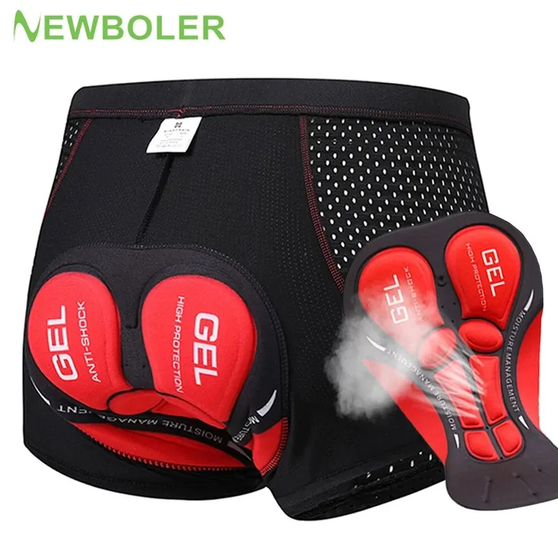 Padded Cycling Shorts 5D Gel - NEWBOLER กางเกงปั่นจักรยาน MTB สำหรับผู้ชาย 5D เจลเสริมแผ่นรอง,