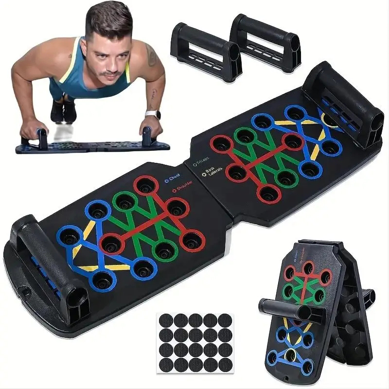 Push Up Board Foldable Multi Function - ชุดกระดาน Push-up มัลติฟังก์ชั่นแบบพกพาพร้อมที่จับอุปกรณ์ออกกําลังกายแบบพับได้สําหรับหน้าอกหน้าท้องแขนและหลังการฝึกอบรม