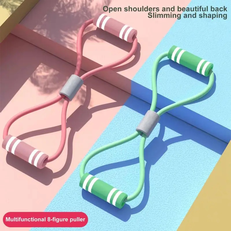 Resistance Bands Set With Handles - สายรัดออกกำลังกายแบบมีด้ามจับ พกพาสะดวก สำหรับผู้ชายและผู้หญิง ใช้บริหารแขน ไหล่ ยืดกล้ามเนื้อ
