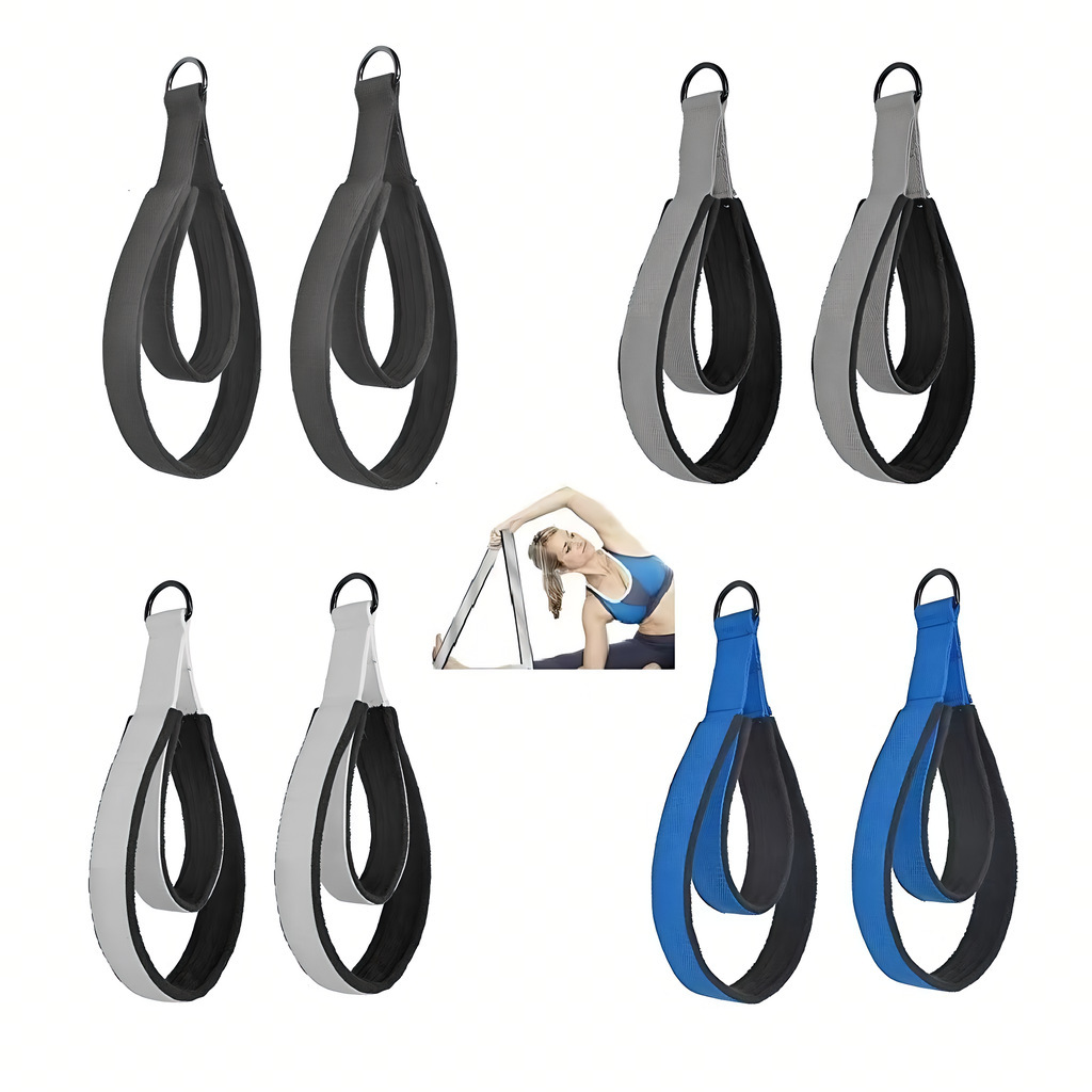 Pilates Bar Kit With Resistance Bands - สายรัดข้อเท้าแบบวงแหวนคู่สำหรับโยคะ พิลาทิส อุปกรณ์เสริมสำหรับออกกำลังกาย สายรัดข้อเท้าแบบยืดหยุ่น สายรัดต้านทาน สายยางยืด
