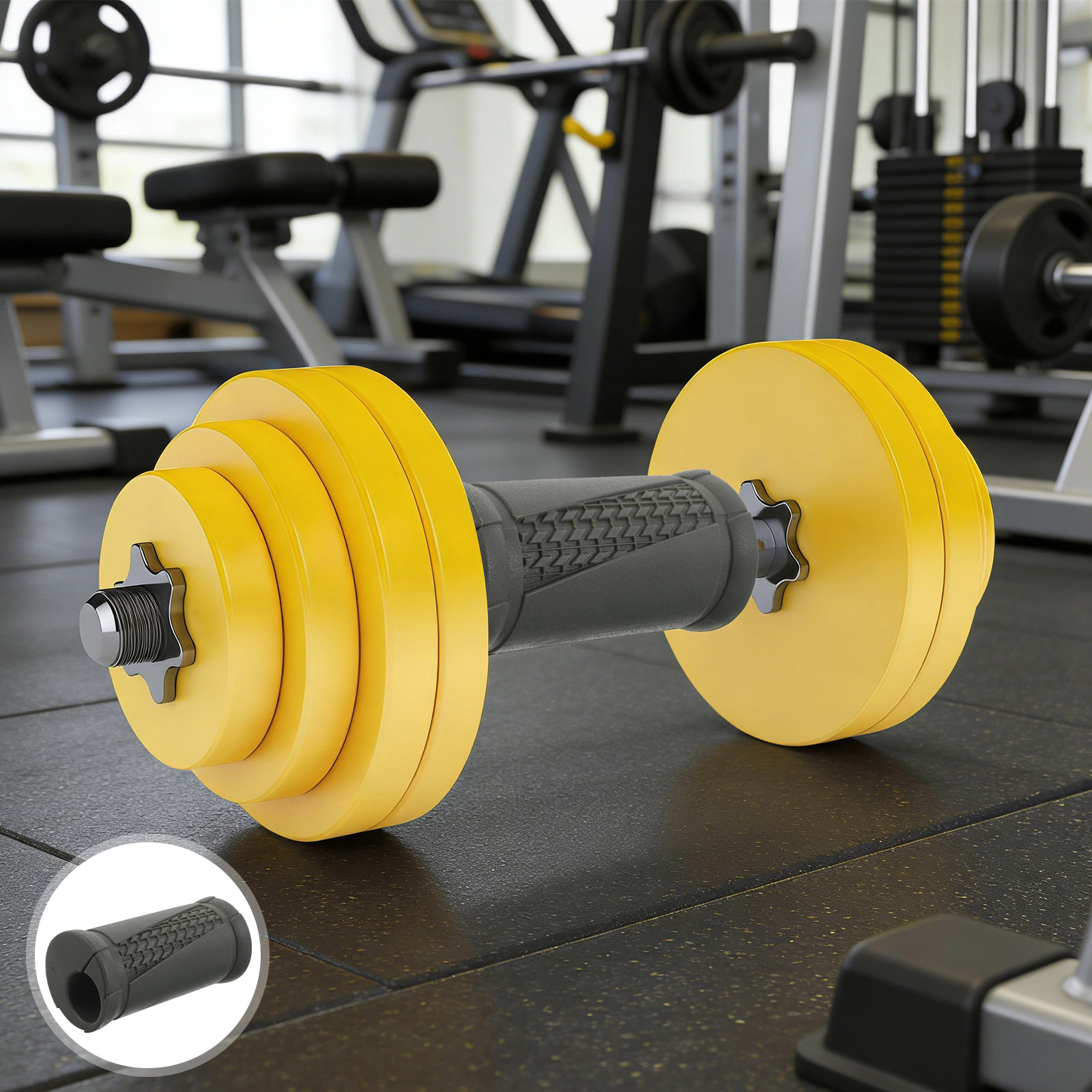 Fitness Equipment - ด้ามจับดัมเบล 2 ชิ้น ปลอกหุ้มกันลื่นสำหรับบาร์เบล สำหรับการฝึกความแข็งแรง อุปกรณ์ออกกำลังกายแบบใช้ซ้ำได้