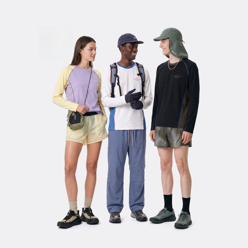 Hiking - เสื้อกีฬาเดินป่ากลางแจ้งแบบยูนิเซ็กส์ - เสื้อแขนแร็กแลนน้ำหนักเบา ระบายอากาศได้ดี พร้อมขอบตัดสีตัดกัน