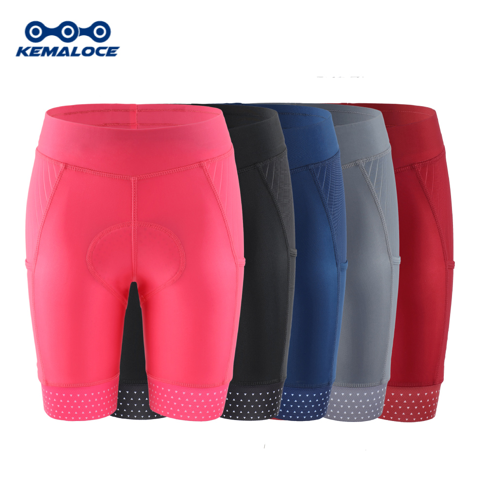 Padded Cycling Shorts 5D Gel - Kemaloce กางเกงขาสั้นขี่จักรยานปั่นจักรยานสำหรับผู้หญิงกางเกงขาสั้นสำหรับขี่จักรยานระบายอากาศสำหรับฤดูร้อนสีชมพู & สีดำมีแผ่นเจลสำหรับ5D มีกระเป๋า2024