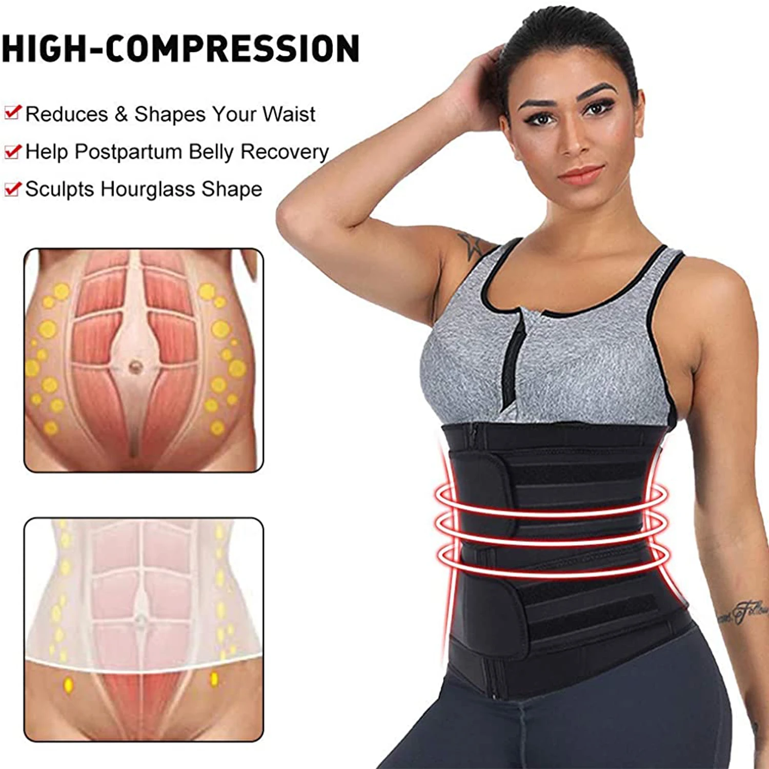 Sweat Waist Trainer Belt Neoprene - Neopren เทรนเนอร์เอวออกกําลังกายเข็มขัดทริมเมอร์ซาวน่าเหงื่อ
