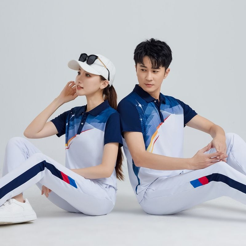 Team Sports - ชุดกีฬาสำหรับผู้ชายและผู้หญิง กางเกงสีขาว แจ็คเก็ต ชุดวิ่ง ฟิตเนส ชุดทีมเต้นรำสไตล์จีน