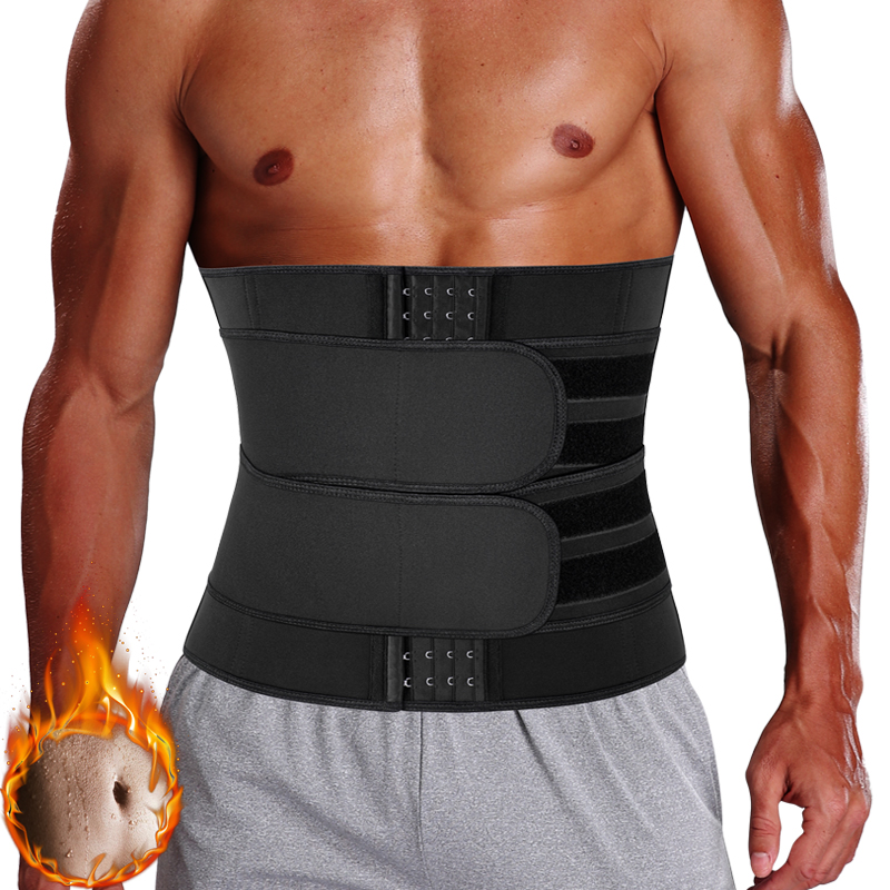 Sweat Waist Trainer Belt Neoprene - Neoprene เอวเทรนเนอร์รัดตัวสําหรับชายออกกําลังกายซาวน่าเข็มขัดทริมเมอร์ลดน้ําหนักเหงื่อกีฬาเข็มขัดบีบอัด