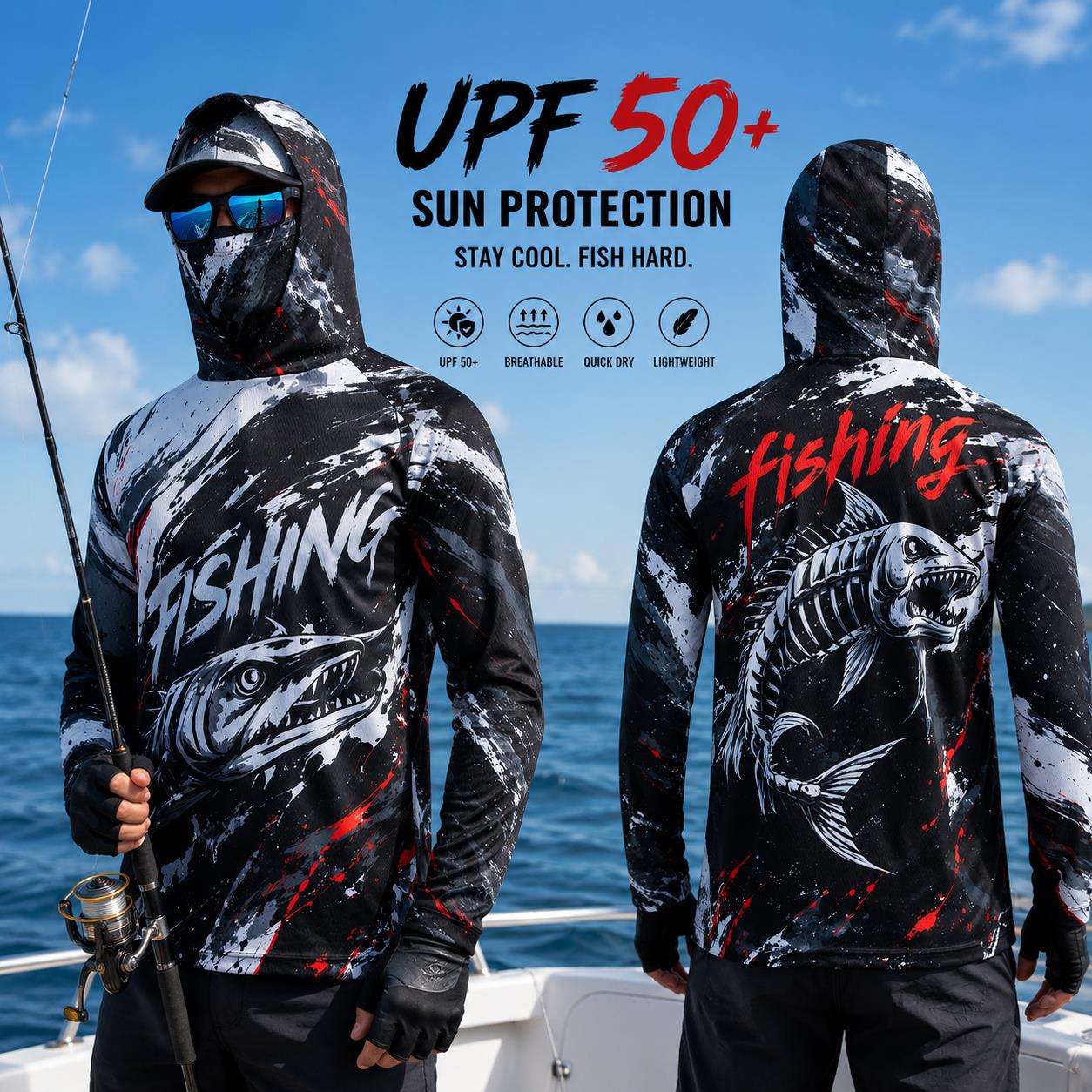 เสื้อตกปลาแขนยาวป้องกันแสงแดดส - Fishing บทวิจารณ์และราคา