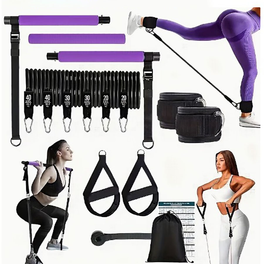ชุดยางยืดออกกำลังกาย 180 ปอนด์ - Pilates Bar Kit With Resistance Bands บทวิจารณ์และราคา