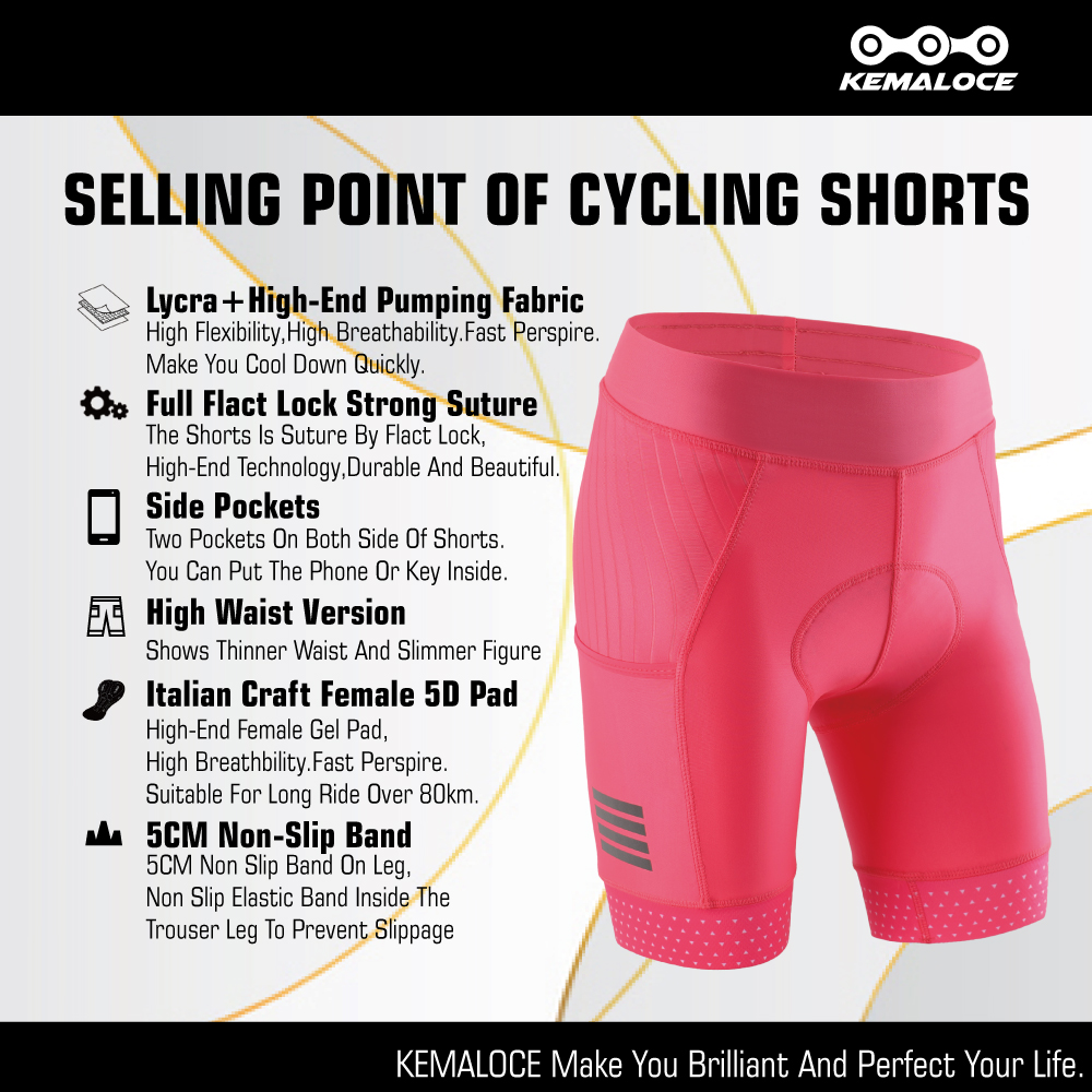 Kemaloce กางเกงขาสั้นขี่จักรยา - Padded Cycling Shorts 5D Gel บทวิจารณ์และราคา