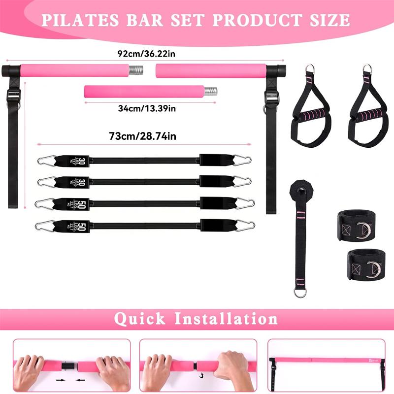 ชุดอุปกรณ์พิลาทิสบาร์อเนกประสง - Pilates Bar Kit With Resistance Bands บทวิจารณ์และราคา