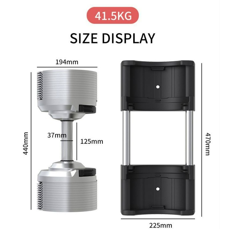ดัมเบลปรับน้ำหนักได้เคลือบเงิน - Adjustable Dumbbell Pair 40Kg บทวิจารณ์และราคา