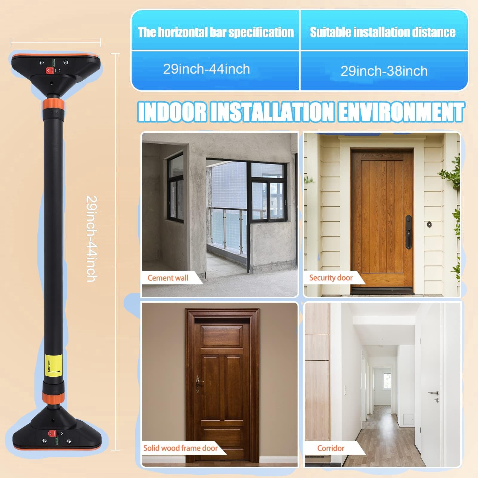 บาร์ดึงข้อปรับระดับได้สำหรับติ - Door Pull Up Bar No Screw บทวิจารณ์และราคา